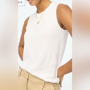 J. Crew Factory Cream Sleeveless Knit Shell